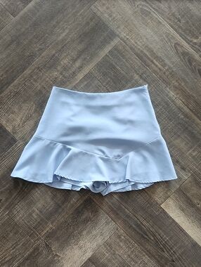glam Light Blue Flared Skort